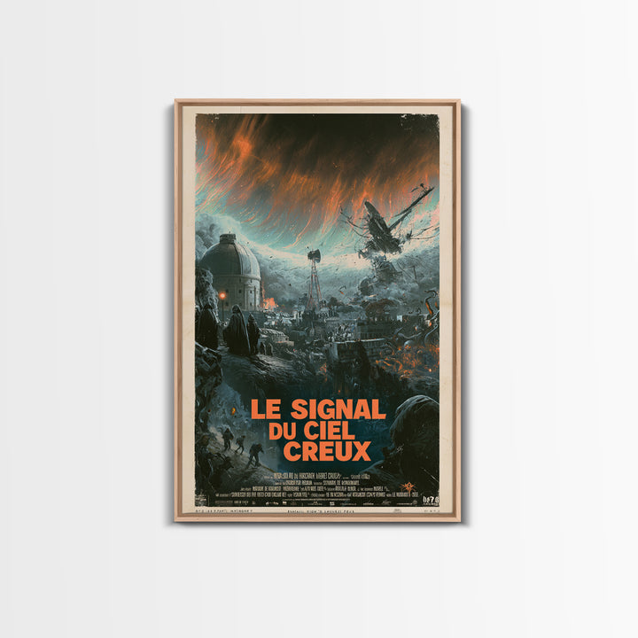 The Signal Of The Hollow Sky, French Language Horror Movie Poster, 1960s Horror Art, Lovecraftian Horror Poster, Framed Canvas Print