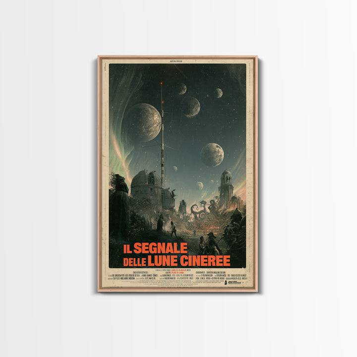 The Signal Of Ashen Moons, Italian Language Horror Movie Poster, 1970s Horror Art, Lovecraftian Horror Poster, Framed Canvas Print