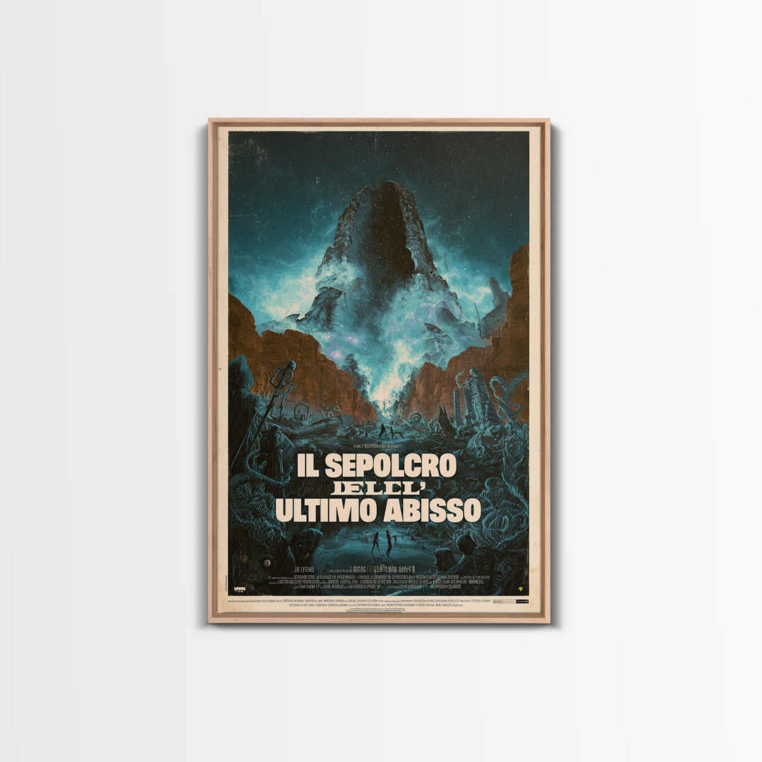 The Tomb Of The Last Abyss, Italian Language Horror Movie Poster, 1970s Horror Art, Lovecraftian Horror Poster, Framed Canvas Print