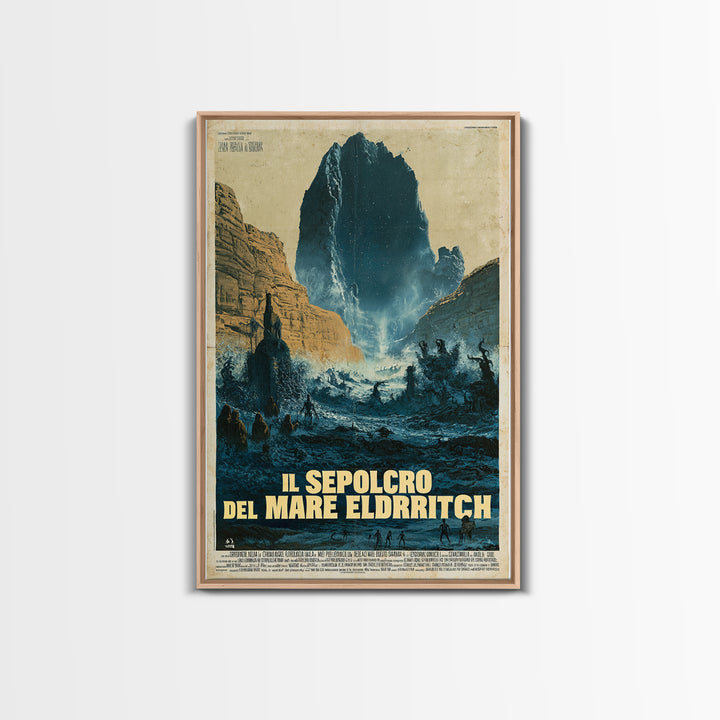 The Tomb Of The Eldritch Sea, Italian Language Horror Movie Poster, 1970s Horror Art, Eldritch Cinema Wall Art, Framed Canvas Print