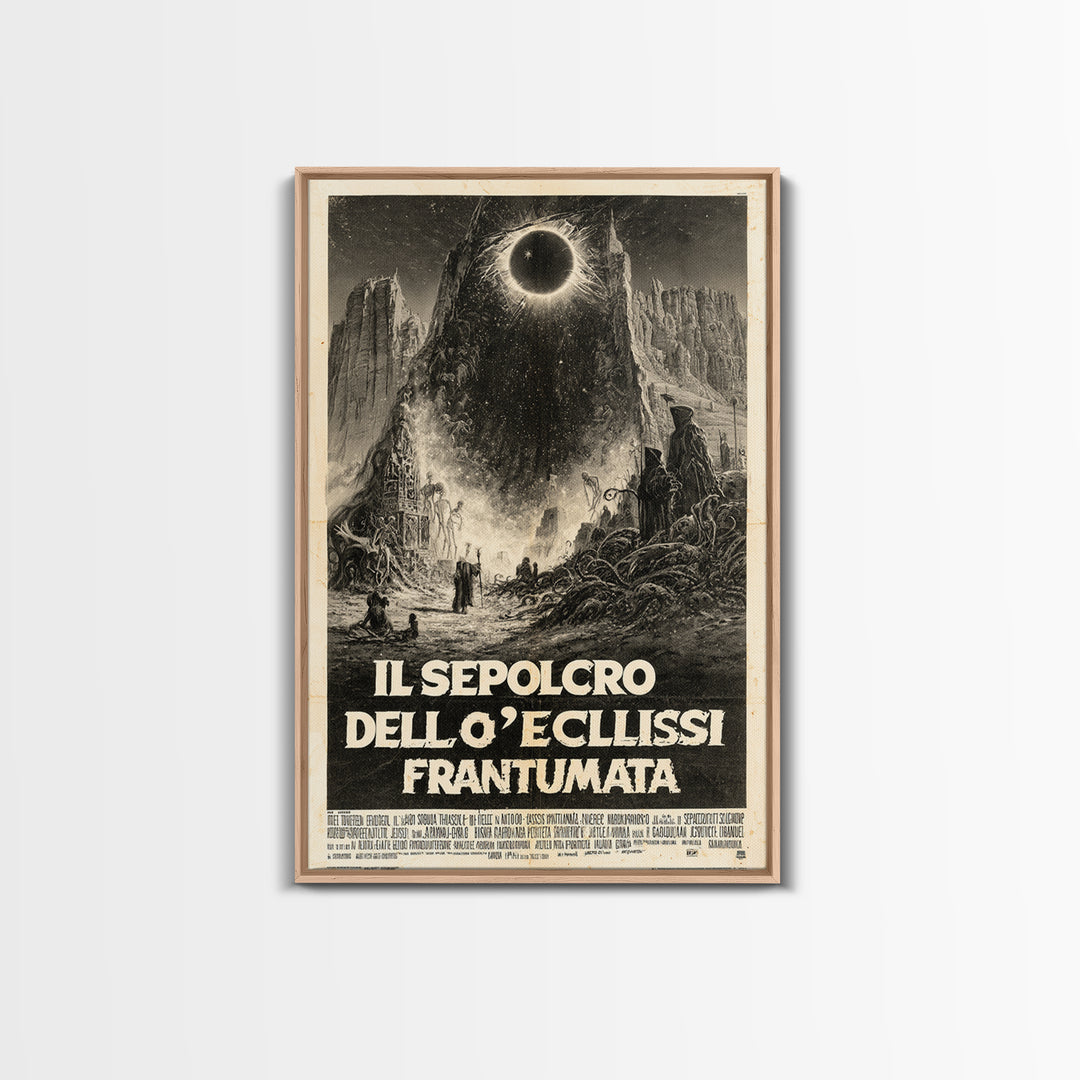 The Tomb Of The Shattered Eclipse, Italian Language Horror Movie Poster, 1970s Horror Art, Eldritch Cinema Wall Art, Framed Canvas Print