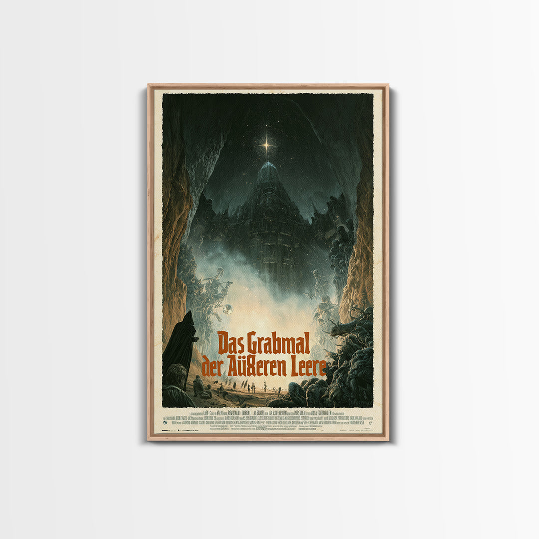 The Tomb Of The Outer Void, German Language Horror Movie Poster, 1960s Horror Art, Eldritch Cinema Wall Art, Framed Canvas Print