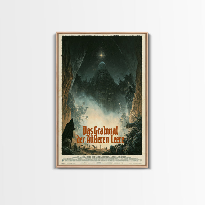 The Tomb Of The Outer Void, German Language Horror Movie Poster, 1960s Horror Art, Eldritch Cinema Wall Art, Framed Canvas Print