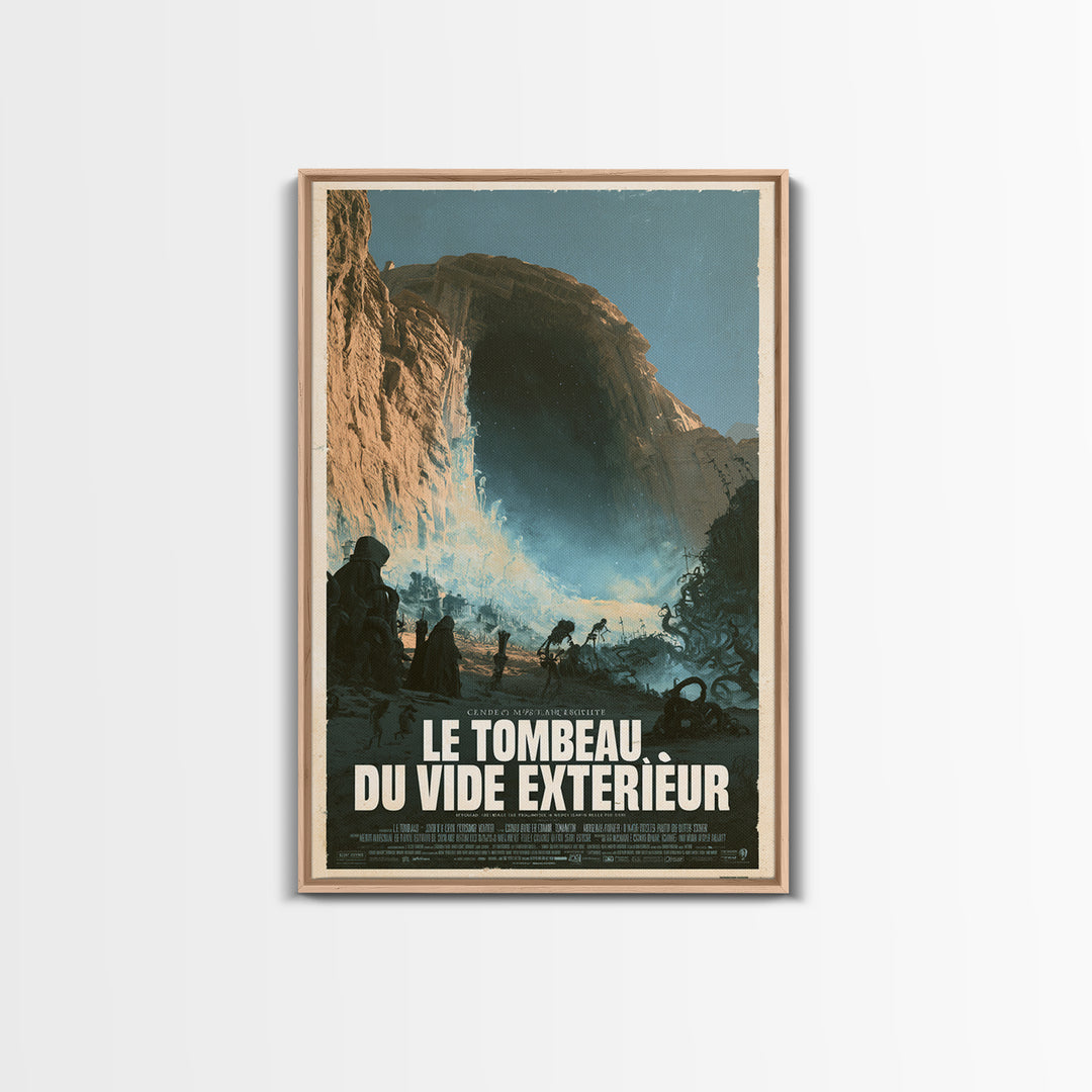 The Tomb Of The Outer Void, French Language Horror Movie Poster, 1960s Horror Art, Eldritch Cinema Wall Art, Framed Canvas Print