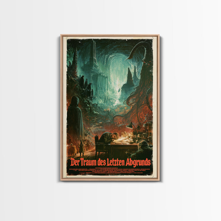 The Dream Of The Last Abyss, German Language Horror Movie Poster, 1960s Horror Art, Eldritch Cinema Wall Art, Framed Canvas Print