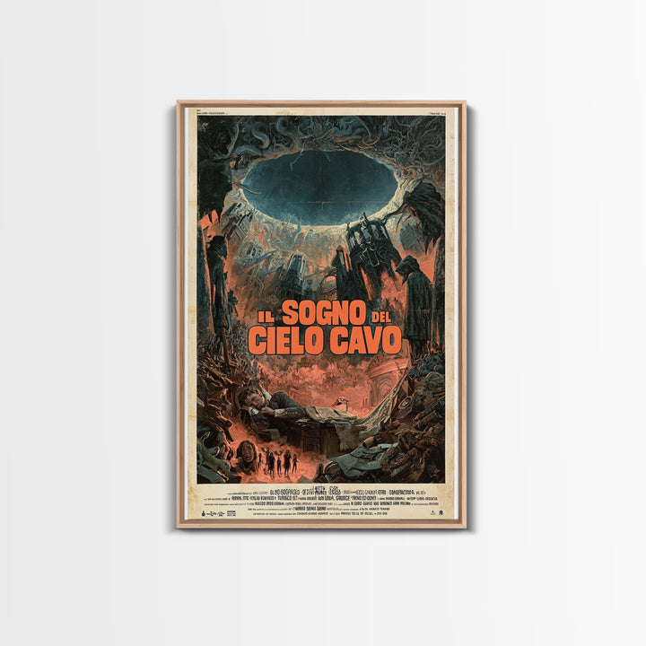 The Dream Of The Hollow Sky, Italian Language Horror Movie Poster, 1970s Horror Art, Cosmic Horror Movie Art, Canvas Print, Macabre Wall Art