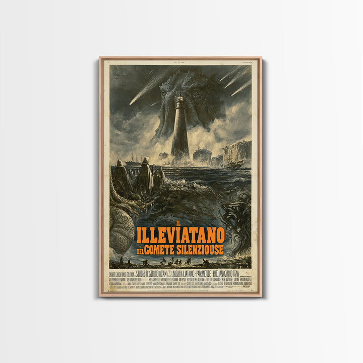 The Leviathan Of Silent Comets, Italian Language Horror Movie Poster, 1970s Horror Art, Cosmic Horror Movie Art, Canvas Print