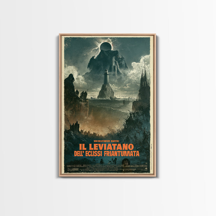 The Leviathan Of The Shattered Eclipse, Italian Language Horror Movie Poster, 1970s Horror Art, Classic Monster Poster, Canvas Print
