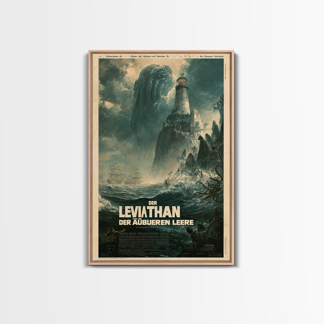The Leviathan Of The Outer Void, German Language Horror Movie Poster, 1960s Horror Art, Classic Monster Poster, Canvas Print