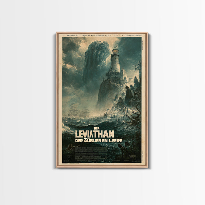 The Leviathan Of The Outer Void, German Language Horror Movie Poster, 1960s Horror Art, Classic Monster Poster, Canvas Print