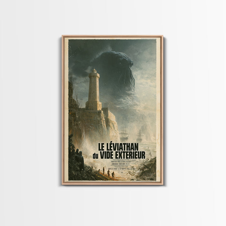 The Leviathan Of The Outer Void, French Language Horror Movie Poster, 1960s Horror Art, Cosmic Horror Movie Art, Canvas Print