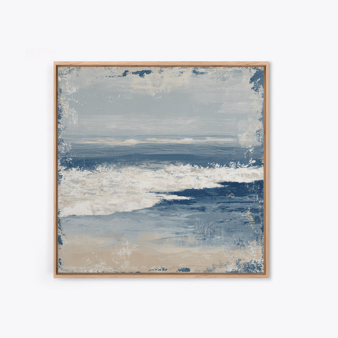 Minimal Wave Line Drawing Framed Canvas Print, Coastal Art, Gallery Decor, Coastal Decor, Fine Art, Coastal, Contemporary Art, COA-1x1-32