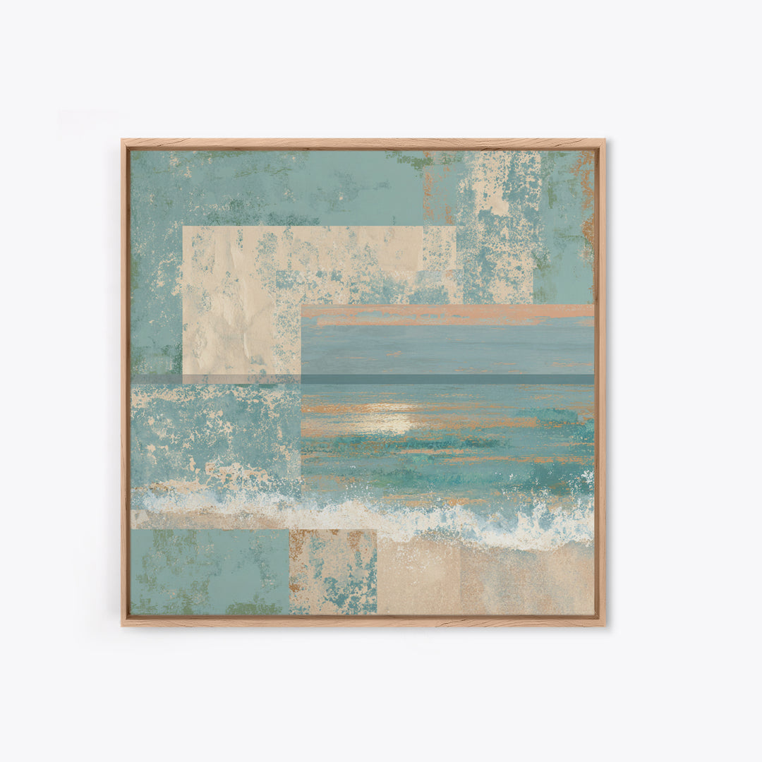 Abstract Seafoam Patterns Framed Canvas Print, Coastal Art, Beach Print, Coastal Decor, Fine Art, Coastal, Statement Artwork, COA-1x1-42