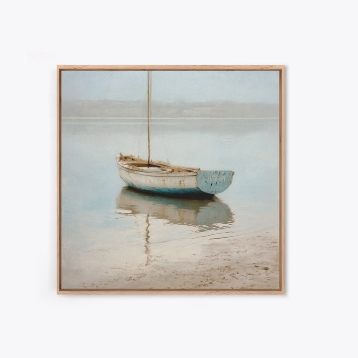 Weathered Sailboat on Calm Morning Water Canvas Print, Coastal Art, Coastal Prints, Coastal Decor, Fine Art, Coastal, COA-1x1-50