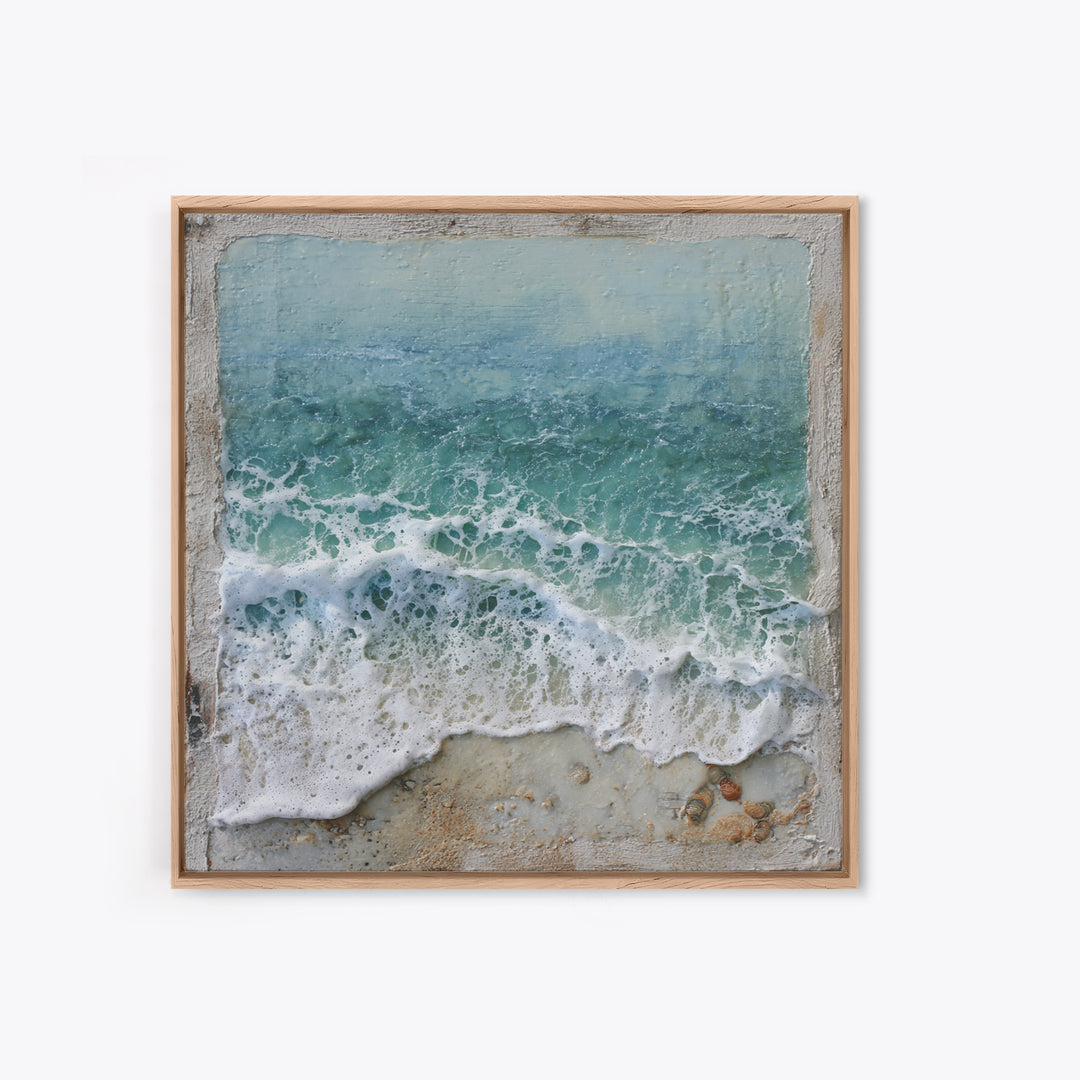Storm Cloud over Deep Green Water Framed Canvas Print, Coastal Art, Beach Print, Coastal Decor, Coastal, Statement Artwork, COA-1x1-68