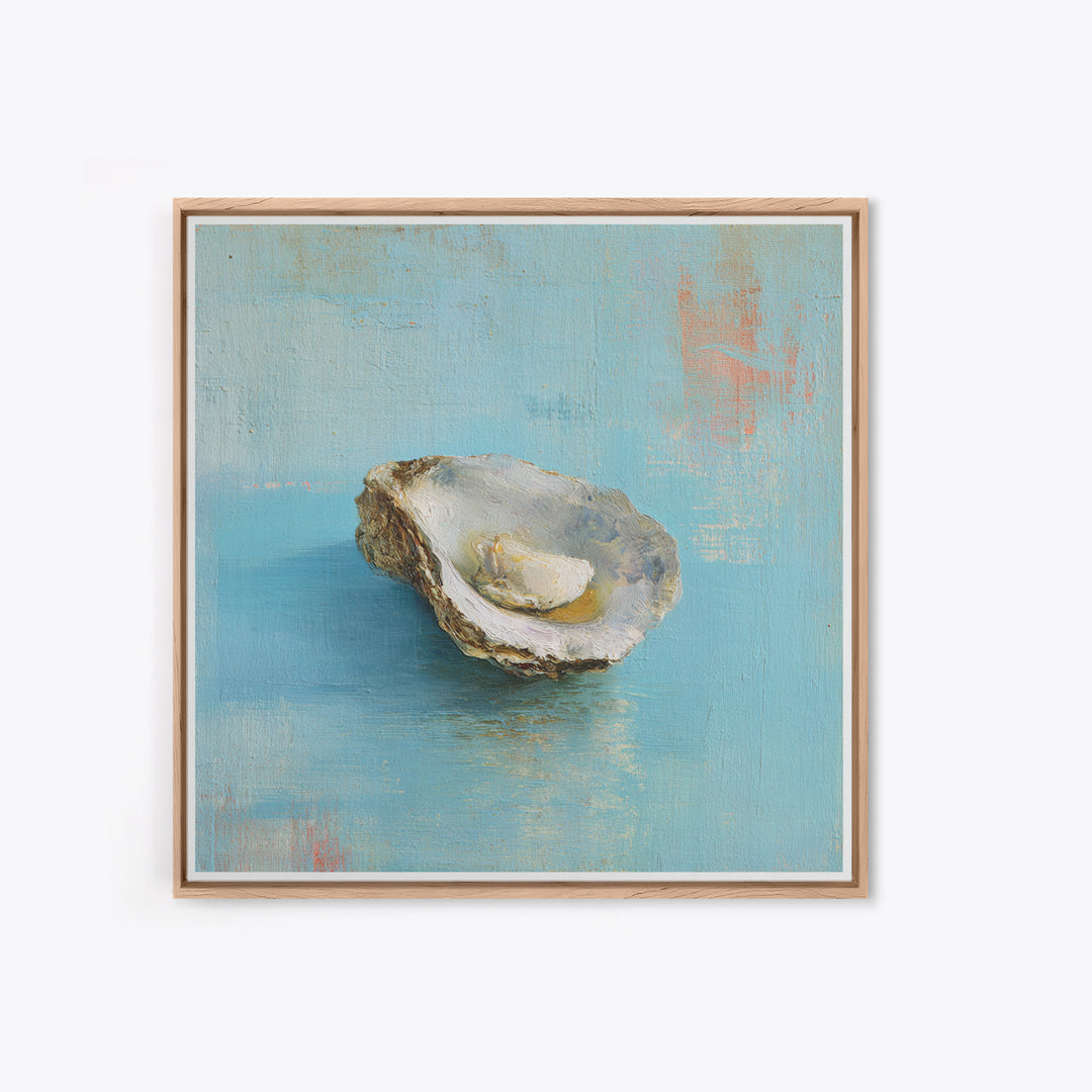 Oyster Shell Study Canvas Print, Coastal Art, Wall Art, Coastal Decor, Fine Art, Coastal, Bird Art, Wood Art, Nautical Decor, COA-1x1-99