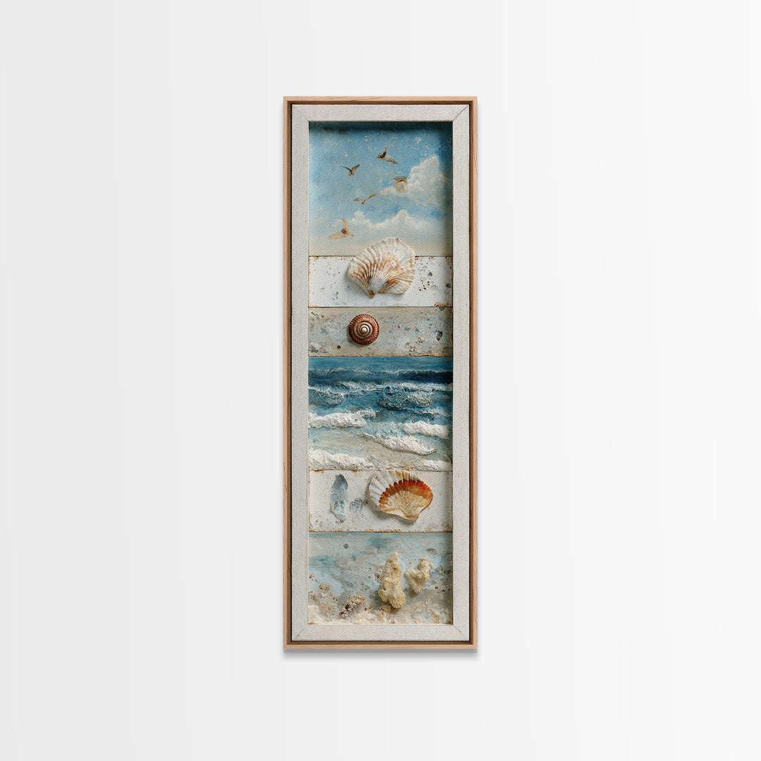Shell and Coral Specimen Arrangement Canvas Print, Coastal Art, Prints, Coastal Decor, Fine Art, Coastal, Coastal Wall Art, COA-1x3-23