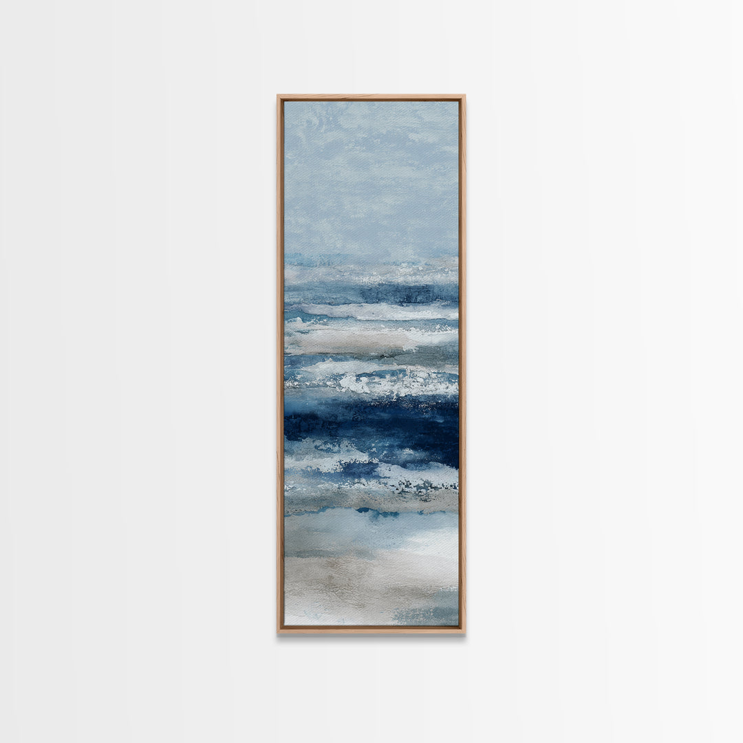 Moonlit Ocean with Silver Surf Canvas Print, Coastal Art, Gallery Decor, Coastal Decor, Fine Art, Coastal, Contemporary Art, COA-1x3-82