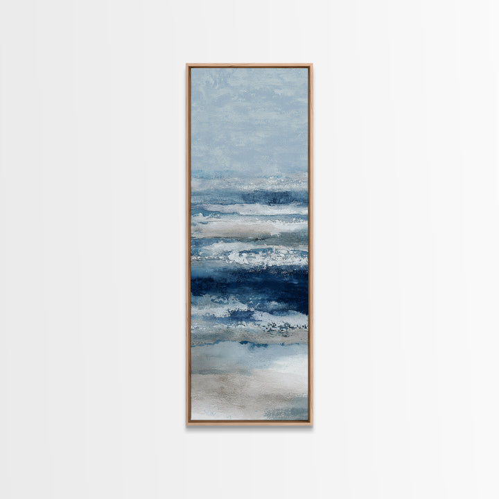 Moonlit Ocean with Silver Surf Canvas Print, Coastal Art, Gallery Decor, Coastal Decor, Fine Art, Coastal, Contemporary Art, COA-1x3-82