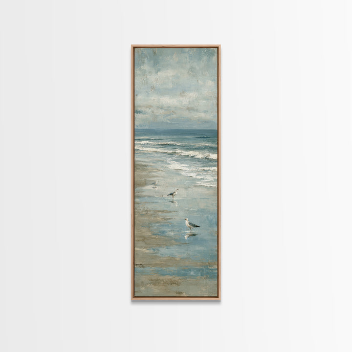 Seagulls Crossing a Muted Sky Canvas Print, Coastal Art, Fine Art Print, Coastal Decor, Fine Art, Coastal, Wall Decor, COA-1x3-94