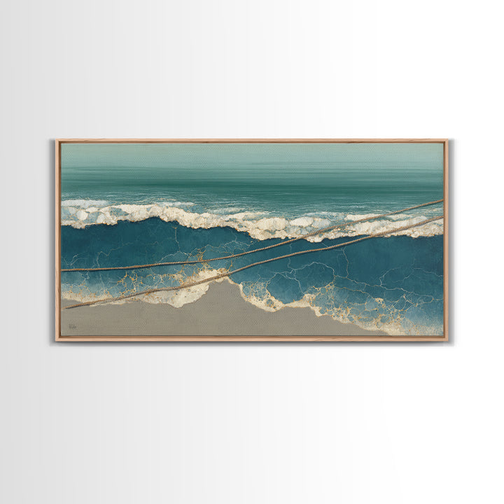 Storm Cloud over Deep Green Water Canvas Print, Coastal Art, Wood Wall Art, Coastal Decor, Fine Art, Coastal, Beach Wall Art, COA-2x1-64
