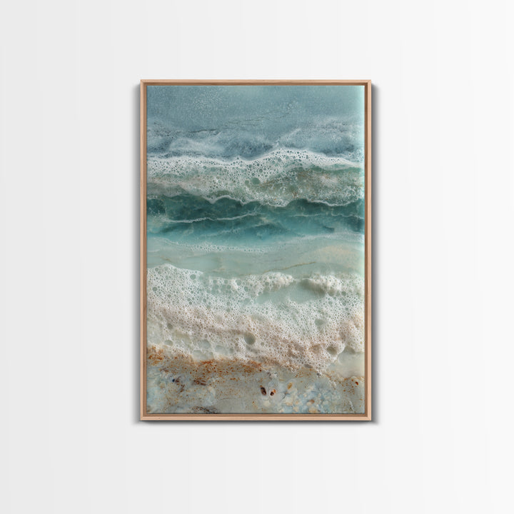 Storm Cloud over Deep Green Water Framed Canvas Print, Coastal Art, Art Print, Coastal Decor, Fine Art, Coastal, Wood Wall Art, COA-2x3-100