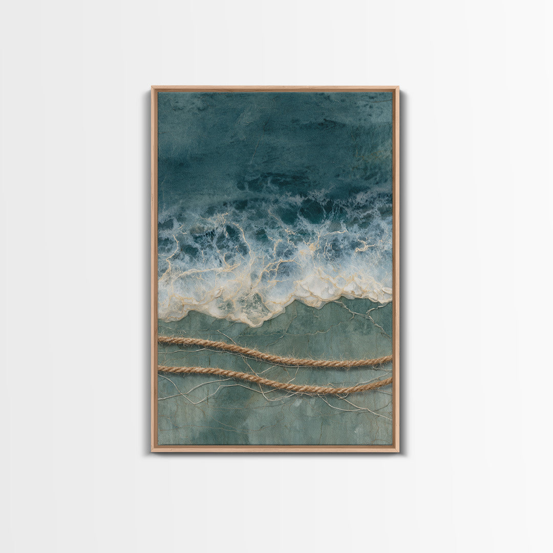 Storm Cloud over Deep Green Water Framed Canvas Print, Coastal Art, Statement Artwork, Coastal Decor, Fine Art, Coastal, COA-2x3-4