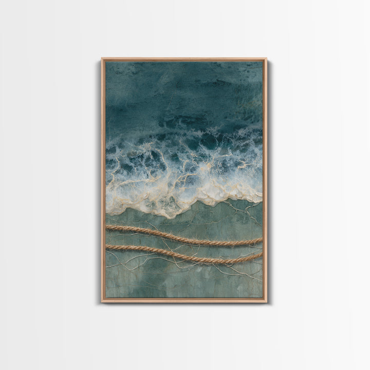 Storm Cloud over Deep Green Water Framed Canvas Print, Coastal Art, Statement Artwork, Coastal Decor, Fine Art, Coastal, COA-2x3-4