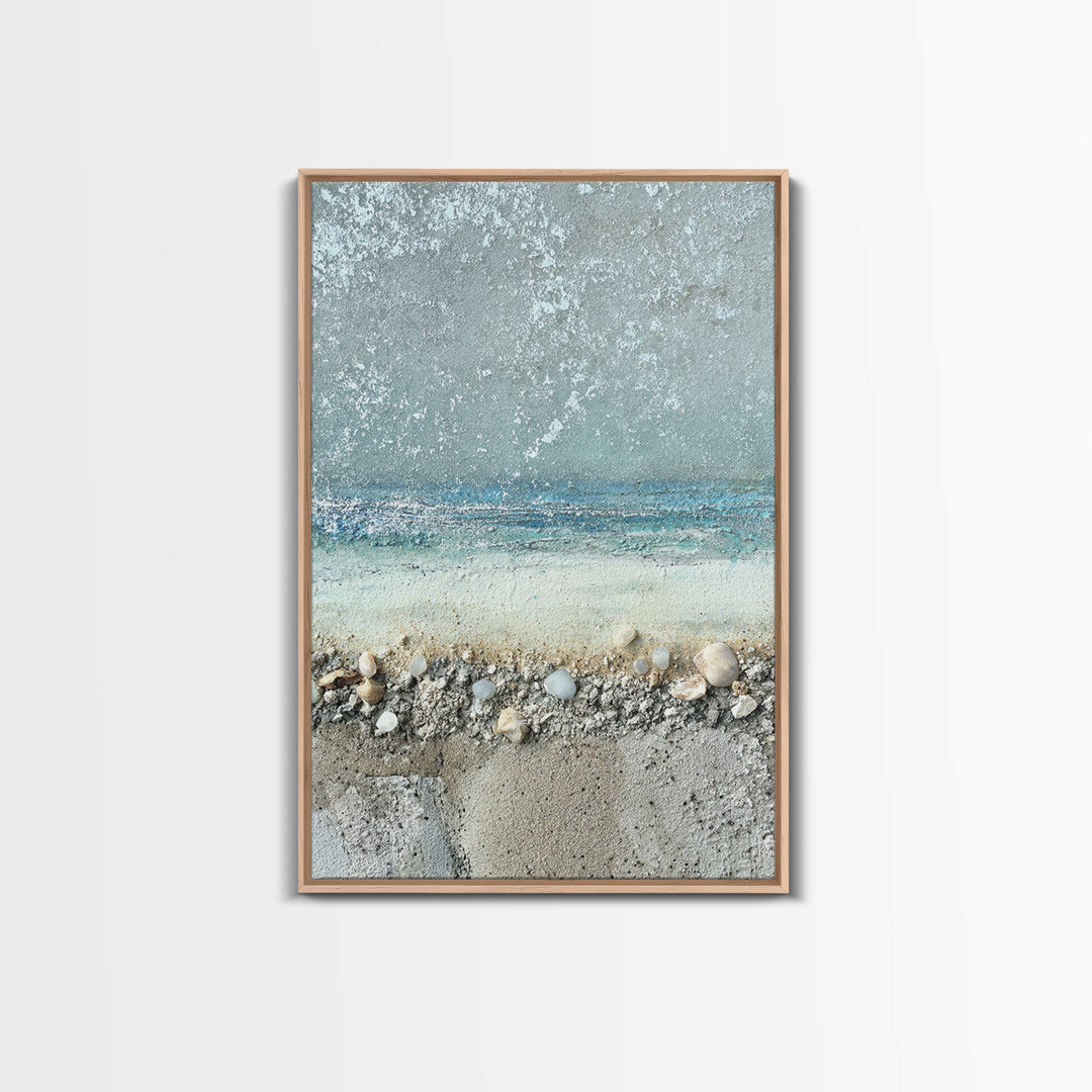 Moonlit Ocean with Silver Surf Framed Canvas Print, Coastal Art, Printable Wall Art, Coastal Decor, Fine Art, Coastal, COA-2x3-78