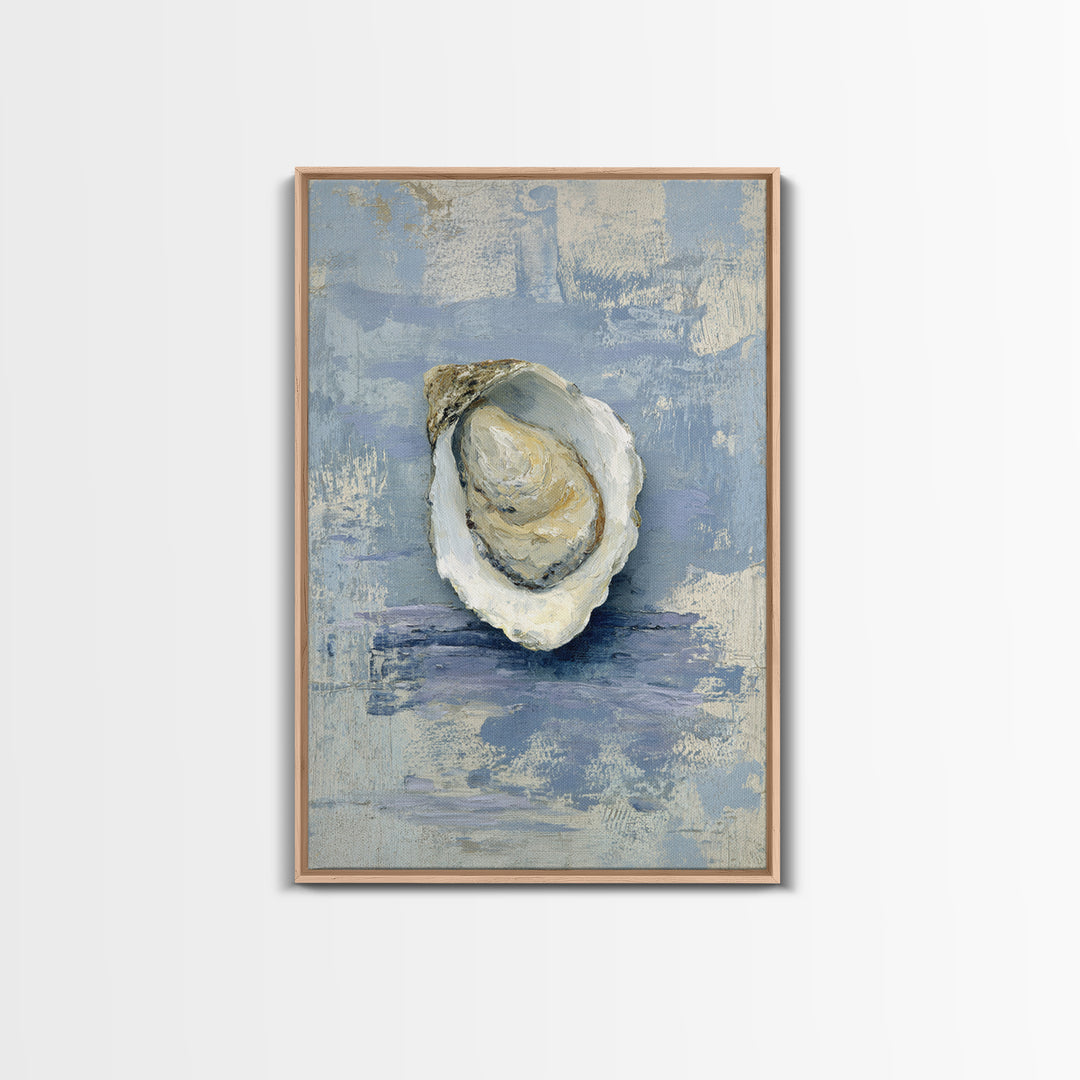 Oyster Shell Study Framed Canvas Print, Coastal Art, Nautical Decor, Coastal Decor, Abstract Art, Coastal, Beach Art, COA-2x3-83