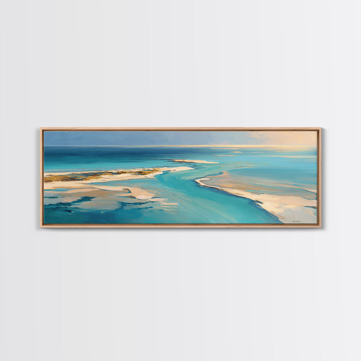 Aerial Sandbar with Turquoise Water Canvas Print, Coastal Art, Blue Wall Art, Coastal Decor, Fine Art, Coastal, Gallery Decor, COA-3x1-21