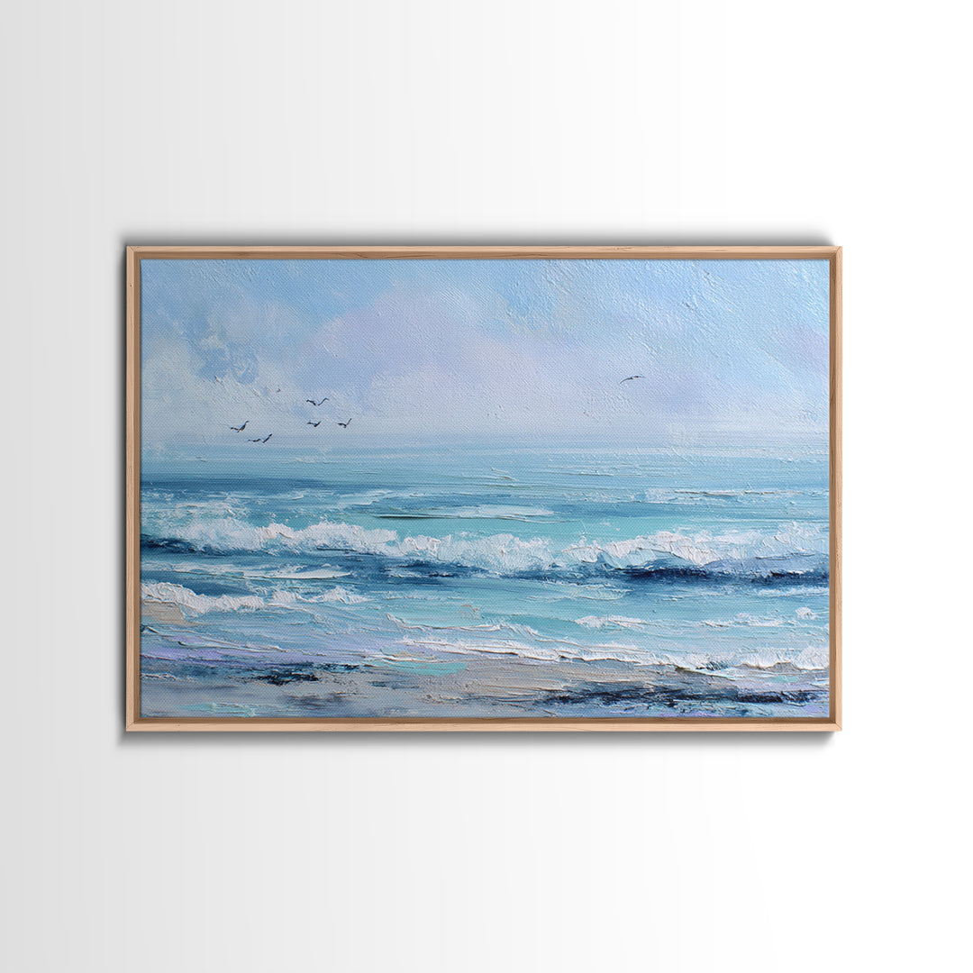 Soft Blue Ocean Horizon Canvas Print, Coastal Art, Living Room Art, Coastal Decor, Fine Art, Coastal, Luxury Decor, Art Print, COA-3x2-29