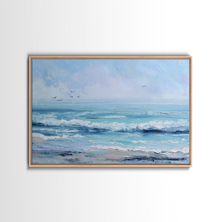 Soft Blue Ocean Horizon Canvas Print, Coastal Art, Living Room Art, Coastal Decor, Fine Art, Coastal, Luxury Decor, Art Print, COA-3x2-29