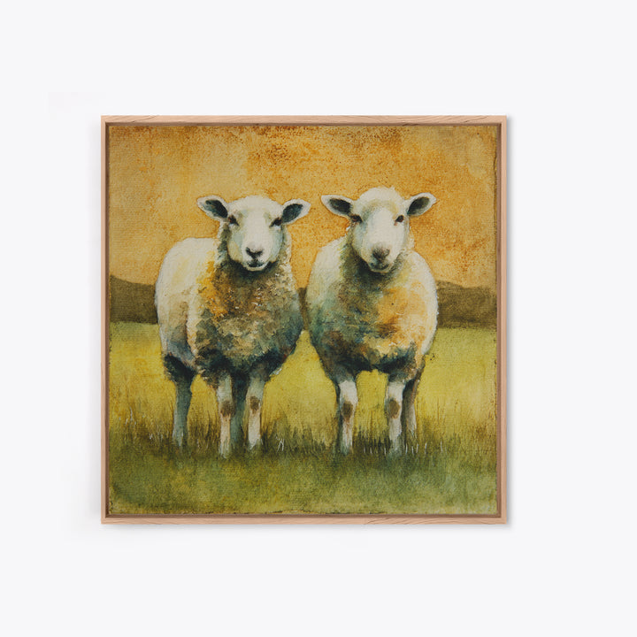 Watercolor Sheep in a Green Pasture Canvas Print, Country Art, Oil Painting, Farmhouse Decor, Country, Digital Art Prints, COU-1x1-23