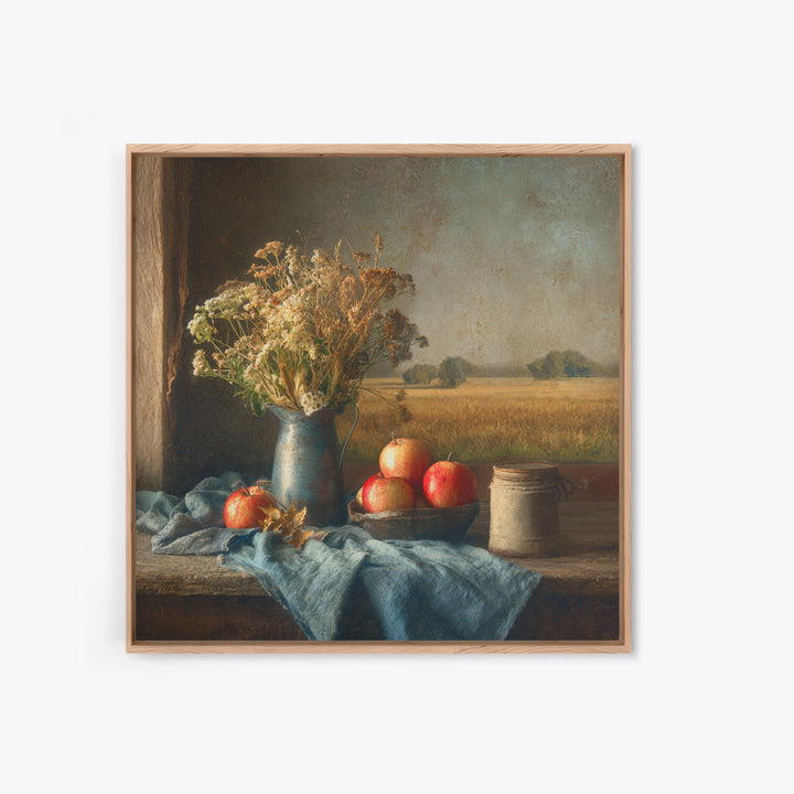 Apple Orchard with Warm Autumn Light Canvas Print, Country Art, French Country Decor, Farmhouse Decor, Oil Painting, Country, COU-1x1-30