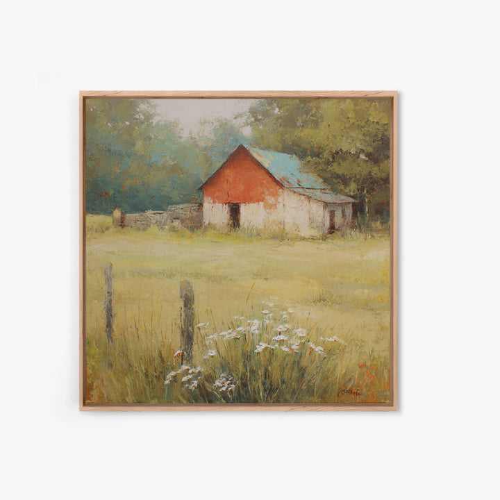 Apple Orchard with Warm Autumn Light Framed Canvas Print, Country Art, Gallery Decor, Farmhouse Decor, Fine Art, Country, COU-1x1-78