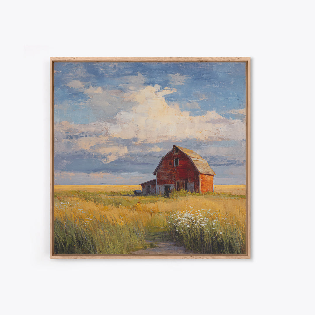 Cornfield under Dramatic Summer Clouds Canvas Print, Country Art, Gallery Wall Art, Farmhouse Decor, Fine Art, Country, COU-1x1-90