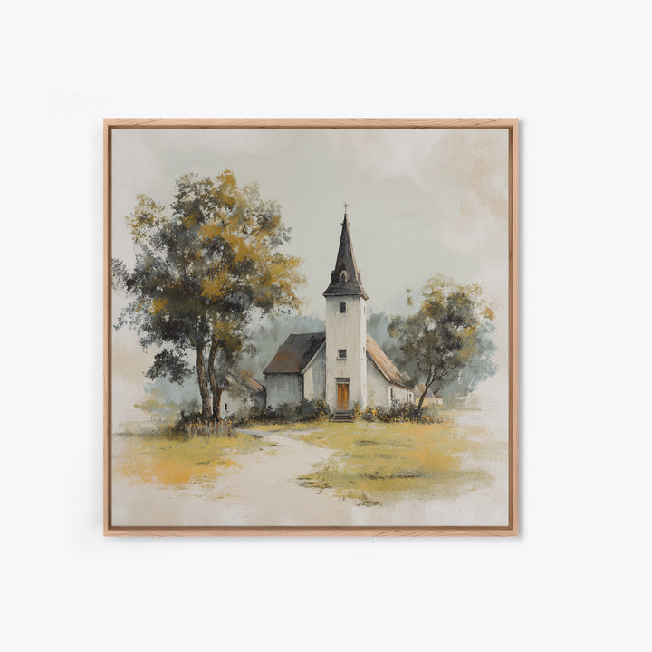 Country Church Steeple Beyond Trees Canvas Print, Country Art, Boho Decor, Farmhouse Decor, Fine Art, Country, Art Prints, COU-1x1-91