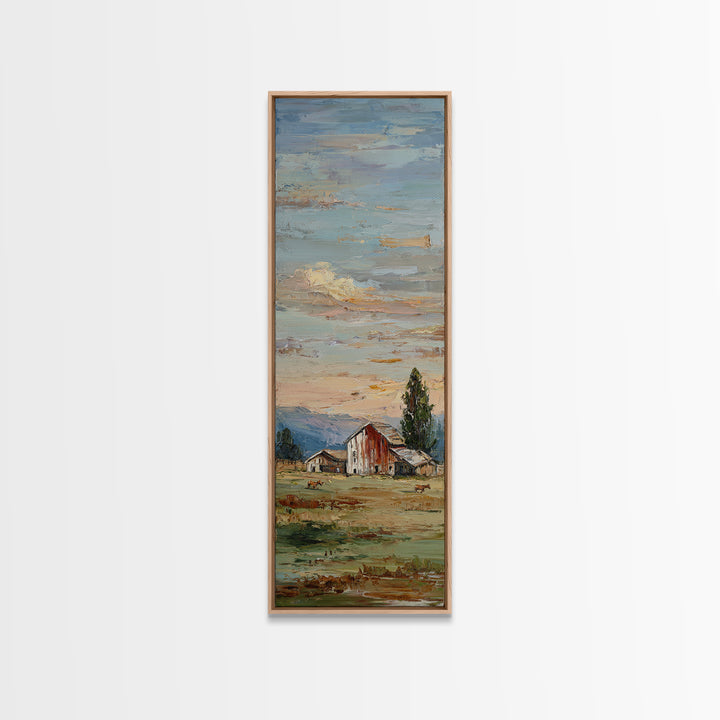 Rolling Pasture with Grazing Horses at Sunrise Canvas Print, Country Art, Fine Art Print, Farmhouse Decor, Fine Art, Country, COU-1x3-13