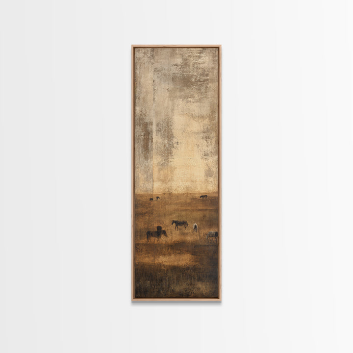 Rolling Pasture with Grazing Horses at Sunrise Canvas Print, Country Art, Fine Art Print, Farmhouse Decor, Fine Art, Country, COU-1x3-37