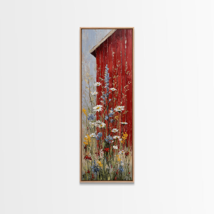 Wildflower Meadow Beside an Old Fence Canvas Print, Country Art, French Country, Farmhouse Decor, Country, Luxury Decor, COU-1x3-38