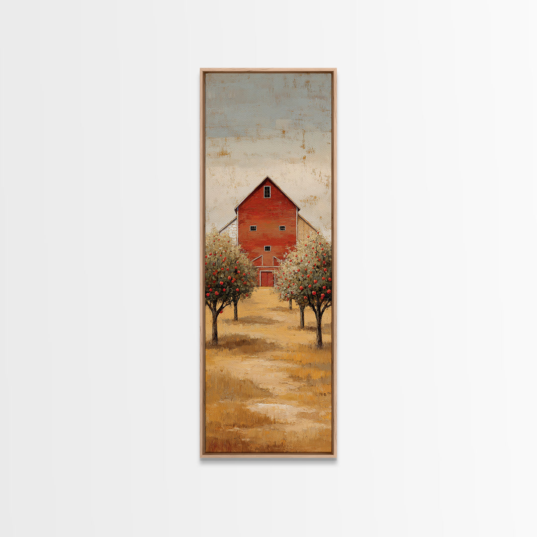 Apple Orchard with Warm Autumn Light Canvas Print, Country Art, Luxury Decor, Farmhouse Decor, Oil Painting, Country, COU-1x3-90