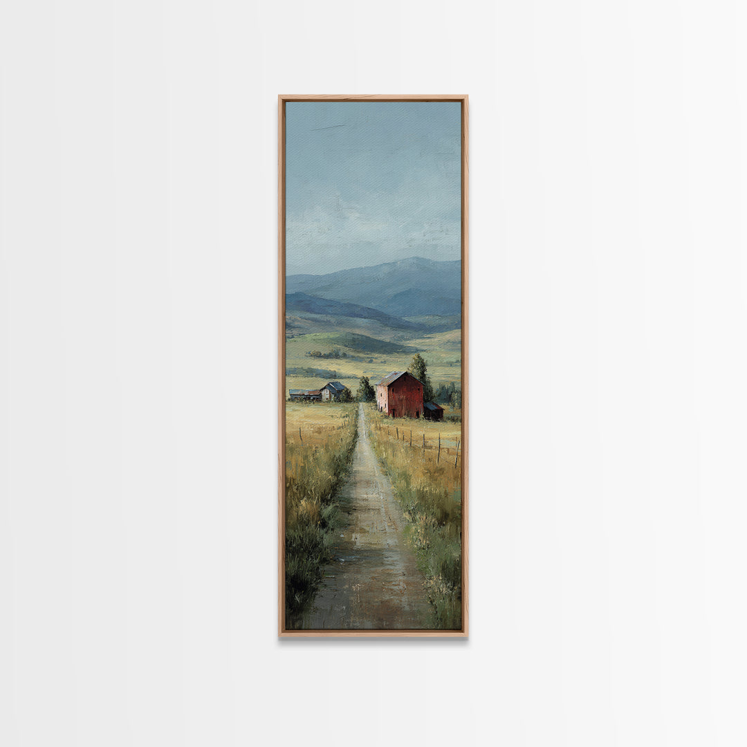Country Road Disappearing into Green Hills Canvas Print, Country Art, French Country Decor, Farmhouse Decor, Country, COU-1x3-91