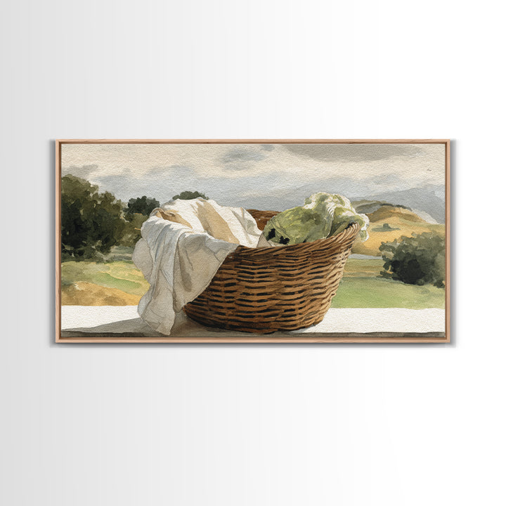 Blackberry Basket with Linen Cloth Canvas Print, Country Art, Contemporary Art, Farmhouse Decor, Abstract Art, Country, COU-2x1-41