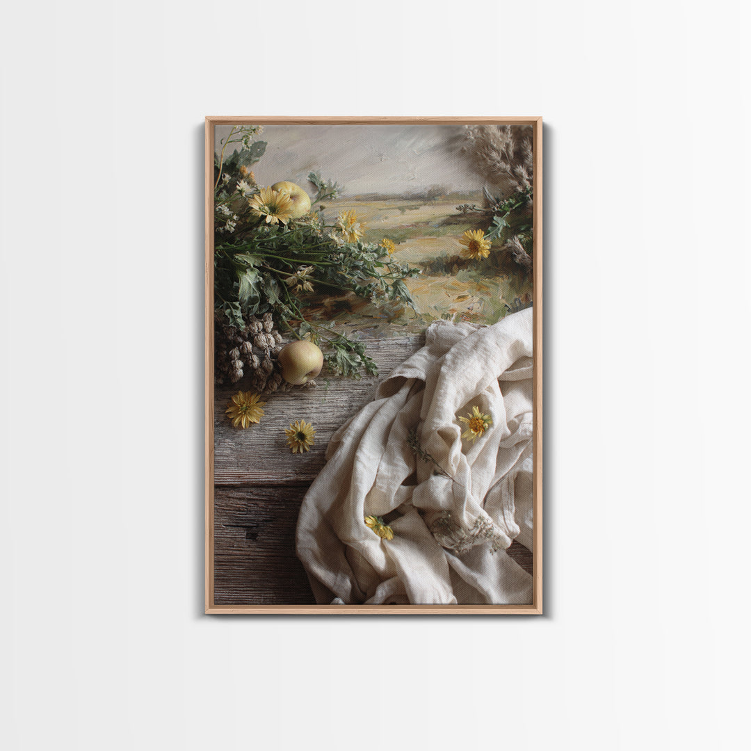 Apple Orchard with Warm Autumn Light Canvas Print, Country Art, Luxury Decor, Farmhouse Decor, Oil Painting, Country, COU-2x3-14