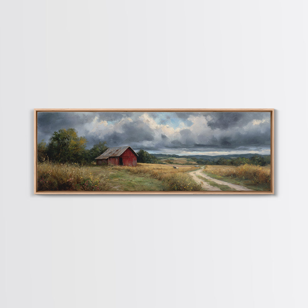 Cornfield under Dramatic Summer Clouds Canvas Print, Country Art, Printable Wall Art, Farmhouse Decor, Abstract Art, Country, COU-3x1-34