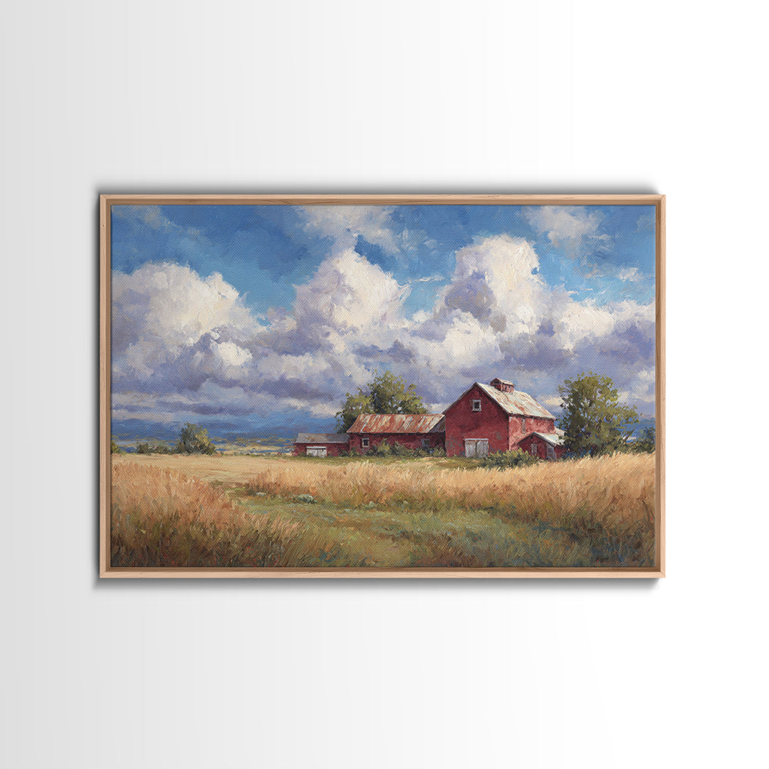 Cornfield under Dramatic Summer Clouds Canvas Print, Country Art, Farmhouse Wall Decor, Farmhouse Decor, Abstract Art, Country, COU-3x2-94