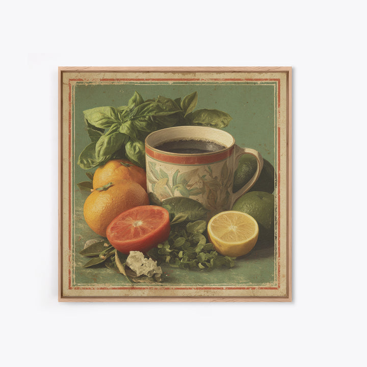 Retro Cafe Poster Coffee Cup Graphic Canvas Print, Coffee Shop Art, Coffee Wall Art, Cafe Decor, Fine Art, Cafe, CSA-1x1-55