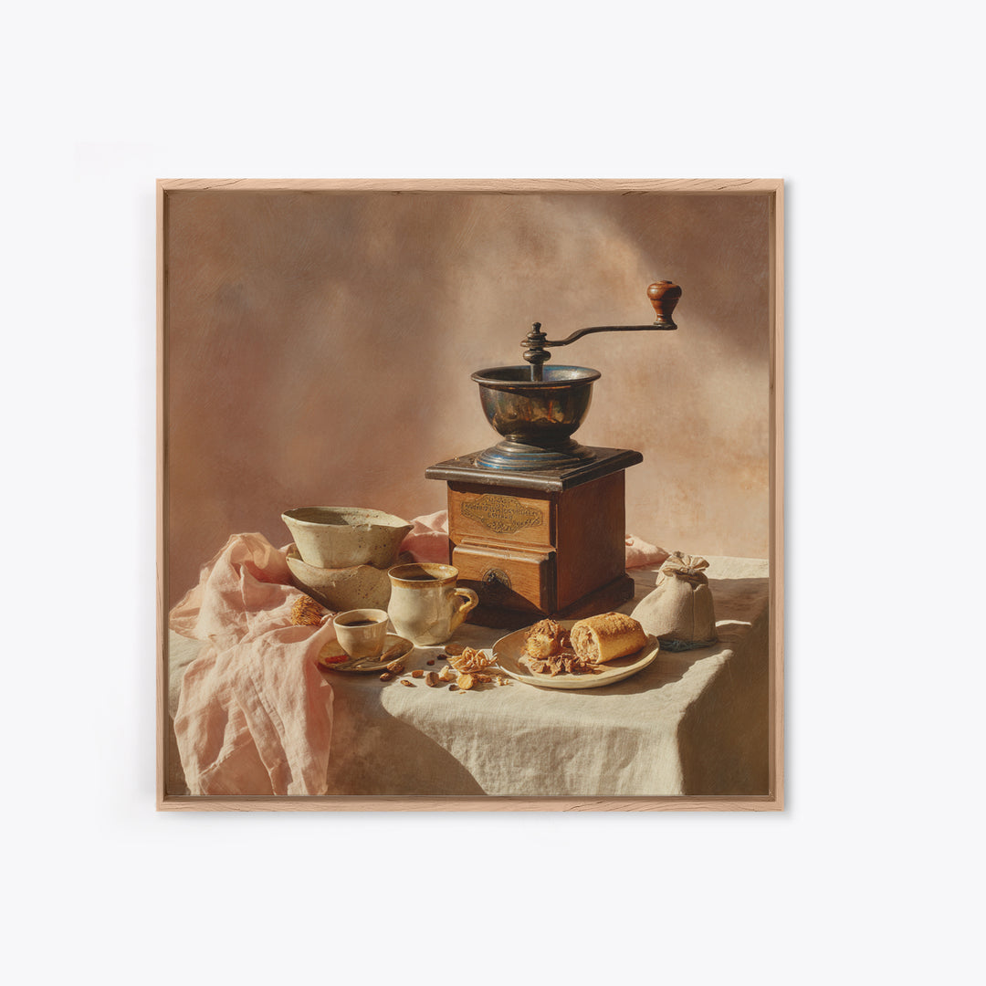 Coffee Grinder Antique Still Life Canvas Print, Coffee Shop Art, Bedroom Wall Art, Cafe Decor, Fine Art, Cafe, Modern Decor, CSA-1x1-60