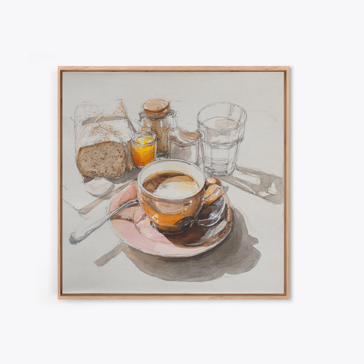 Minimal Line Art of a Cup and Framed Canvas Print, Coffee Shop Art, Minimalist Wall Art, Cafe Decor, Fine Art, Cafe, Room Decor, CSA-1x1-66